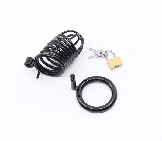 Love In Leather Matte Black Male Chastity Cage Male Chastity