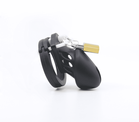 Love In Leather Silicone Male Chastity Cage Long - Male Chastity