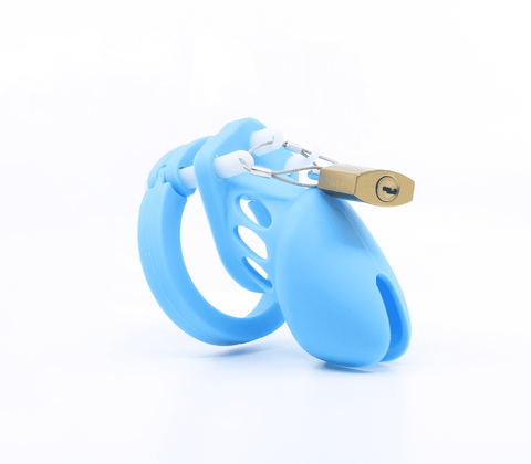 Love In Leather Silicone Male Chastity Cage Short - Male Chastity