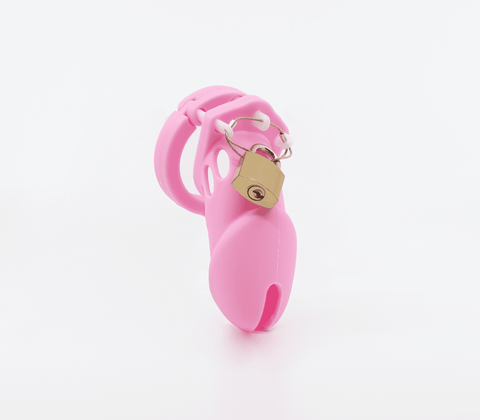 Love In Leather Silicone Male Chastity Cage Short - Male Chastity