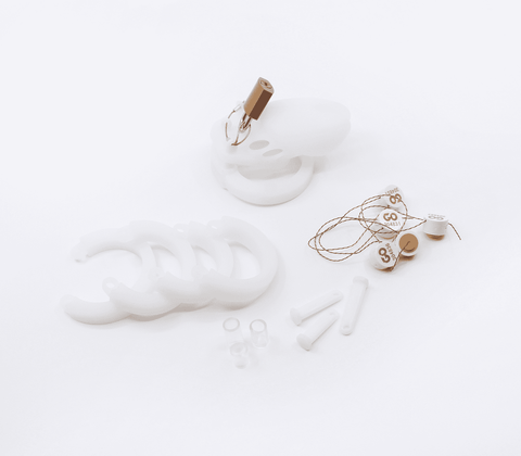Love In Leather Silicone Male Chastity Cage Long - Male Chastity