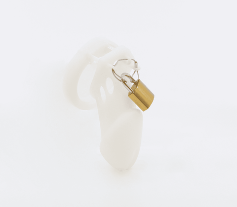 Love In Leather Silicone Male Chastity Cage Short - Male Chastity