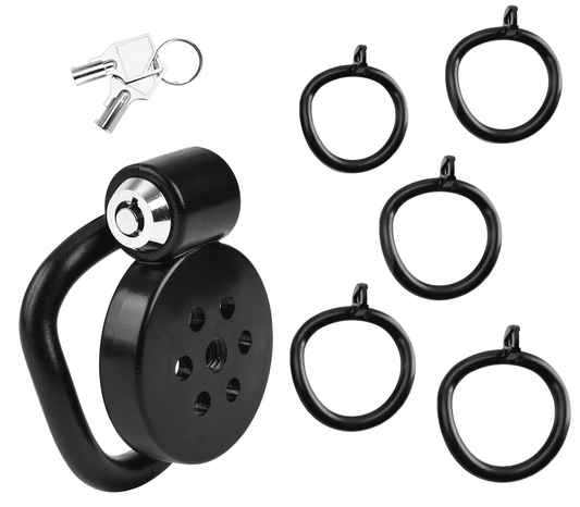 Love In Leather Flat Male Chastity Device Black Male Chastity