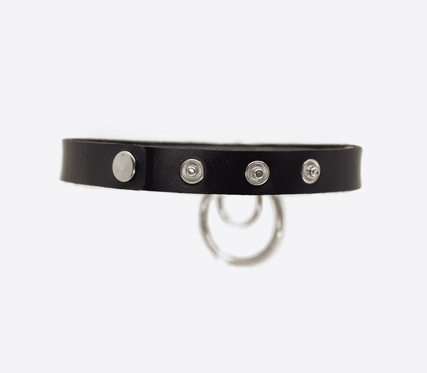 Love In Leather Double Ring Faux Leather Choker Collars and Leads