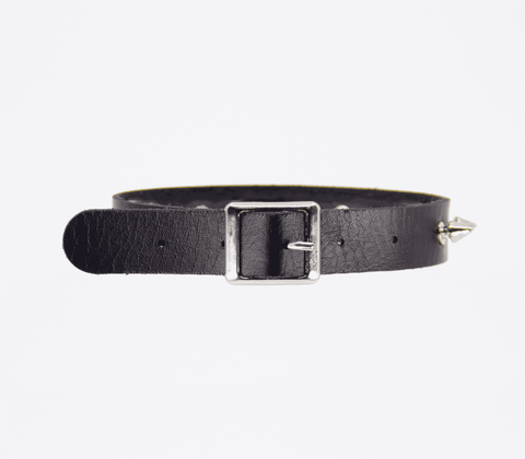Love In Leather Spiked Faux Leather BDSM Choker - Collars and Leads