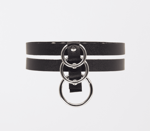 Love In Leather Double Strap Faux Leather Choker - Collars and Leads