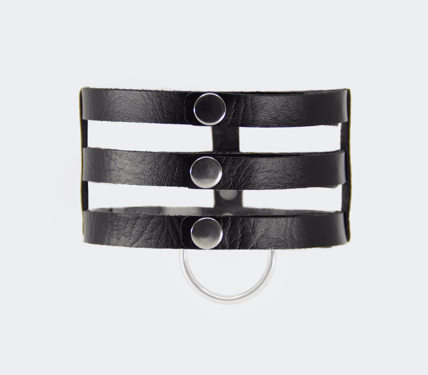 Love In Leather Triple Strap Faux Leather Choker Collars and Leads