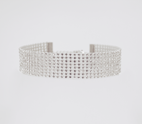 Love In Leather BDSM Play Diamante Choker - Collars and Leads
