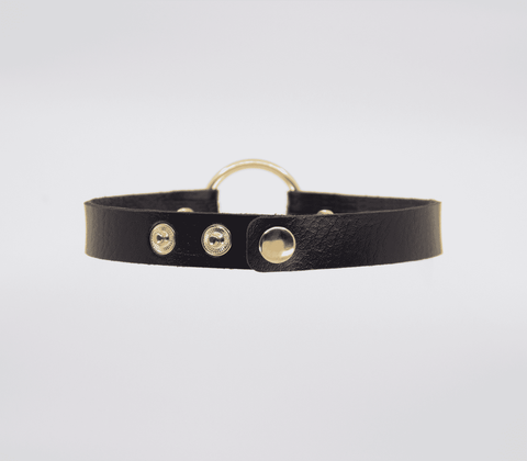Love In Leather O-Ring Faux Leather BDSM Choker - Collars and Leads
