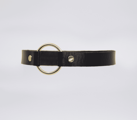 Love In Leather O-Ring Faux Leather BDSM Choker - Collars and Leads