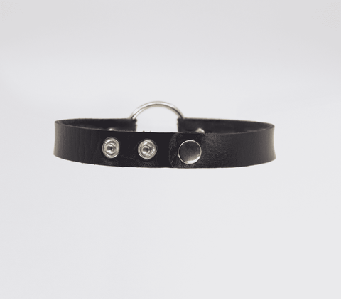 Love In Leather O-Ring Faux Leather BDSM Choker - Collars and Leads