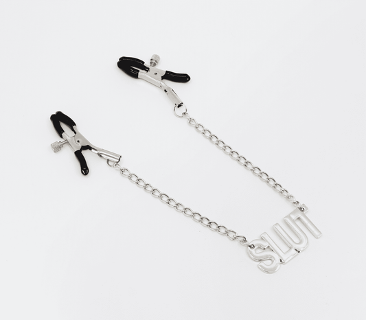Love In Leather SLUT Written Womens Nipple Clamp Default Title Nipple and Clit Clamps