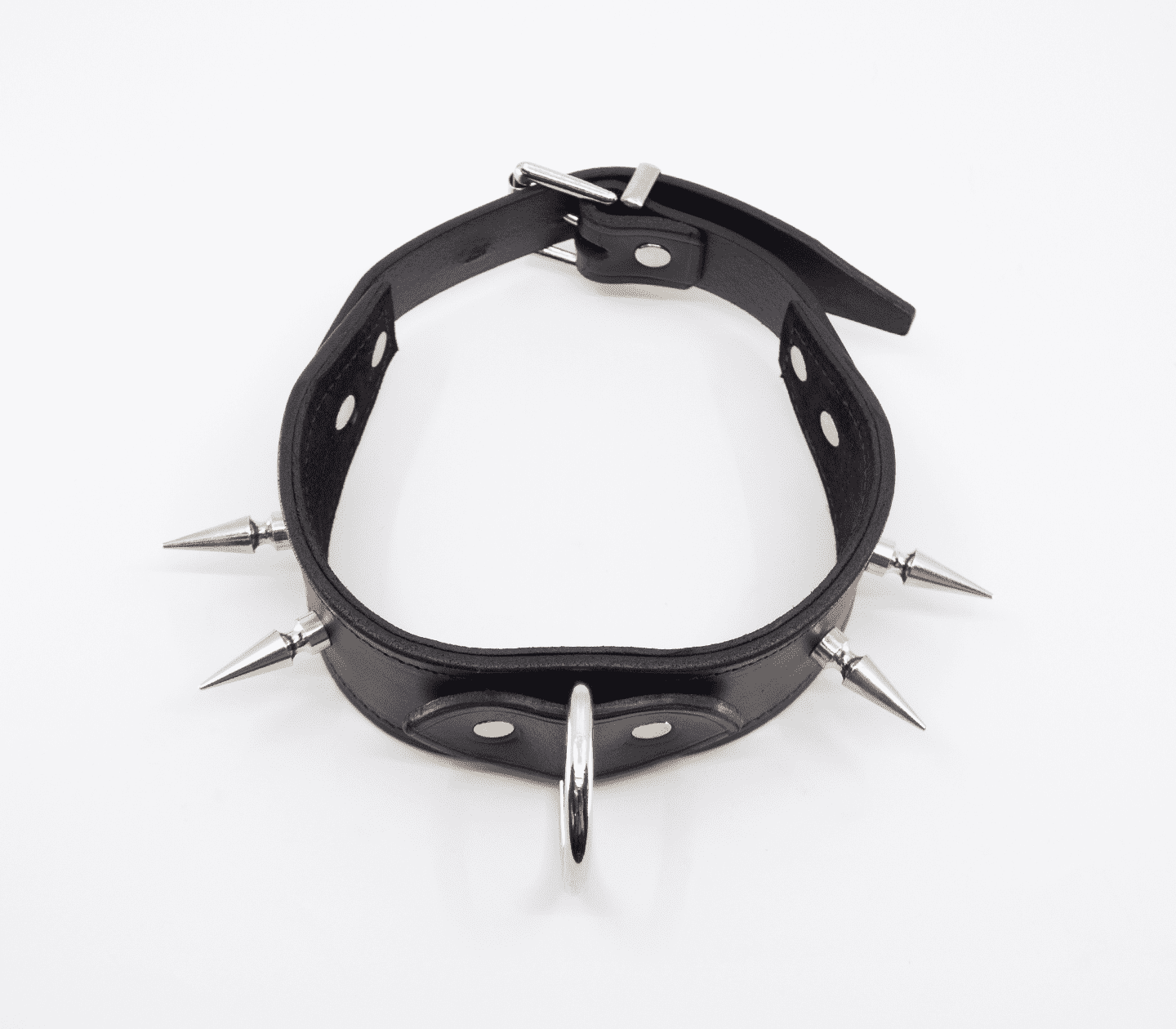 Love In Leather BDSM Collar With Long Spikes Collars and Leads