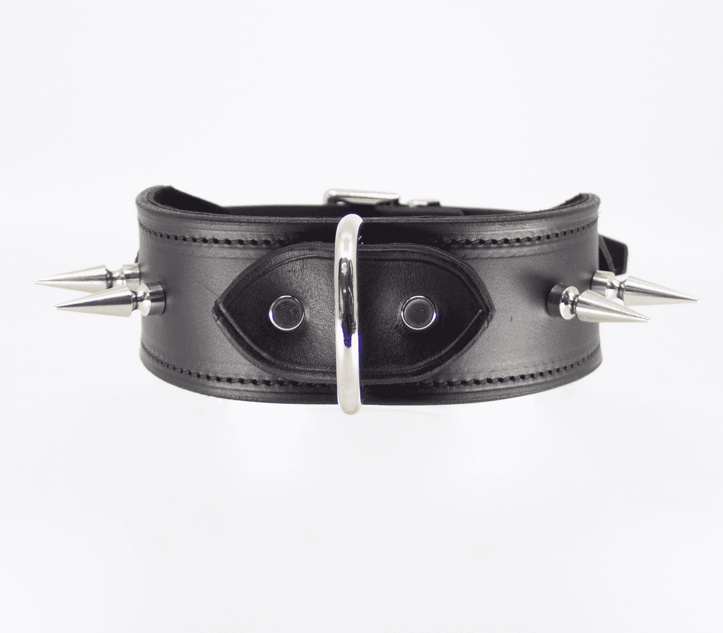 Love In Leather BDSM Collar With Long Spikes Collars and Leads