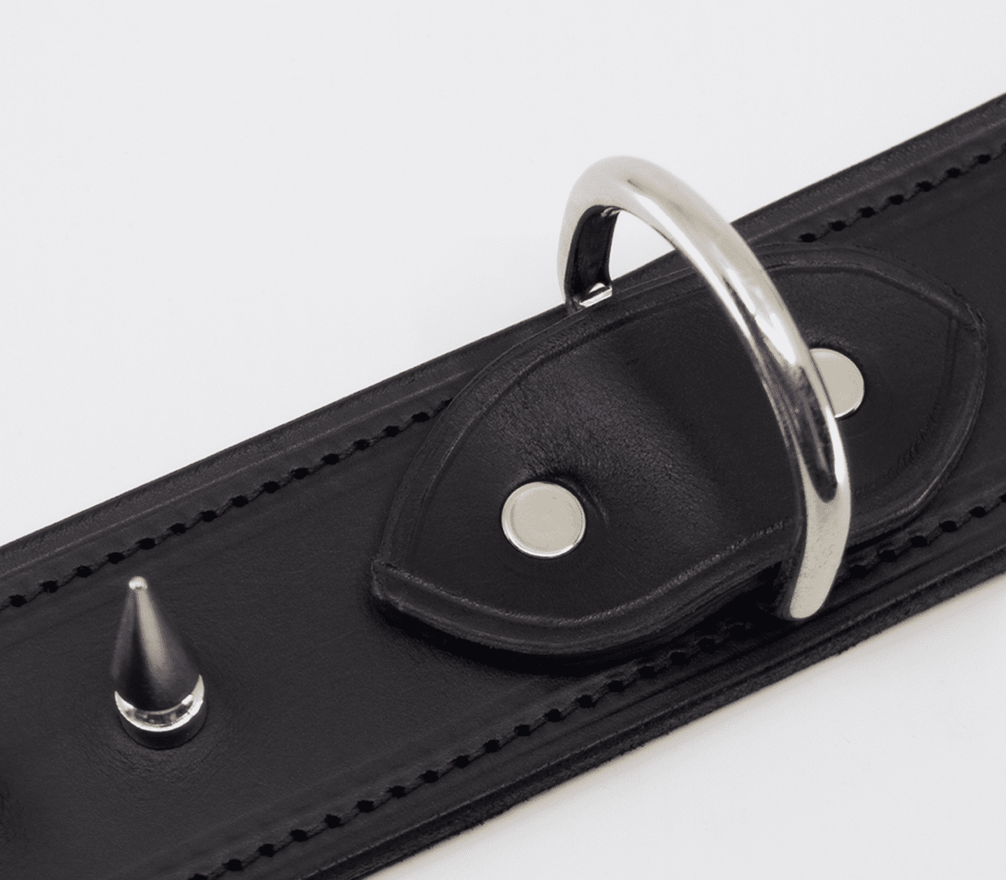 Love In Leather BDSM Collar With Long Spikes Collars and Leads