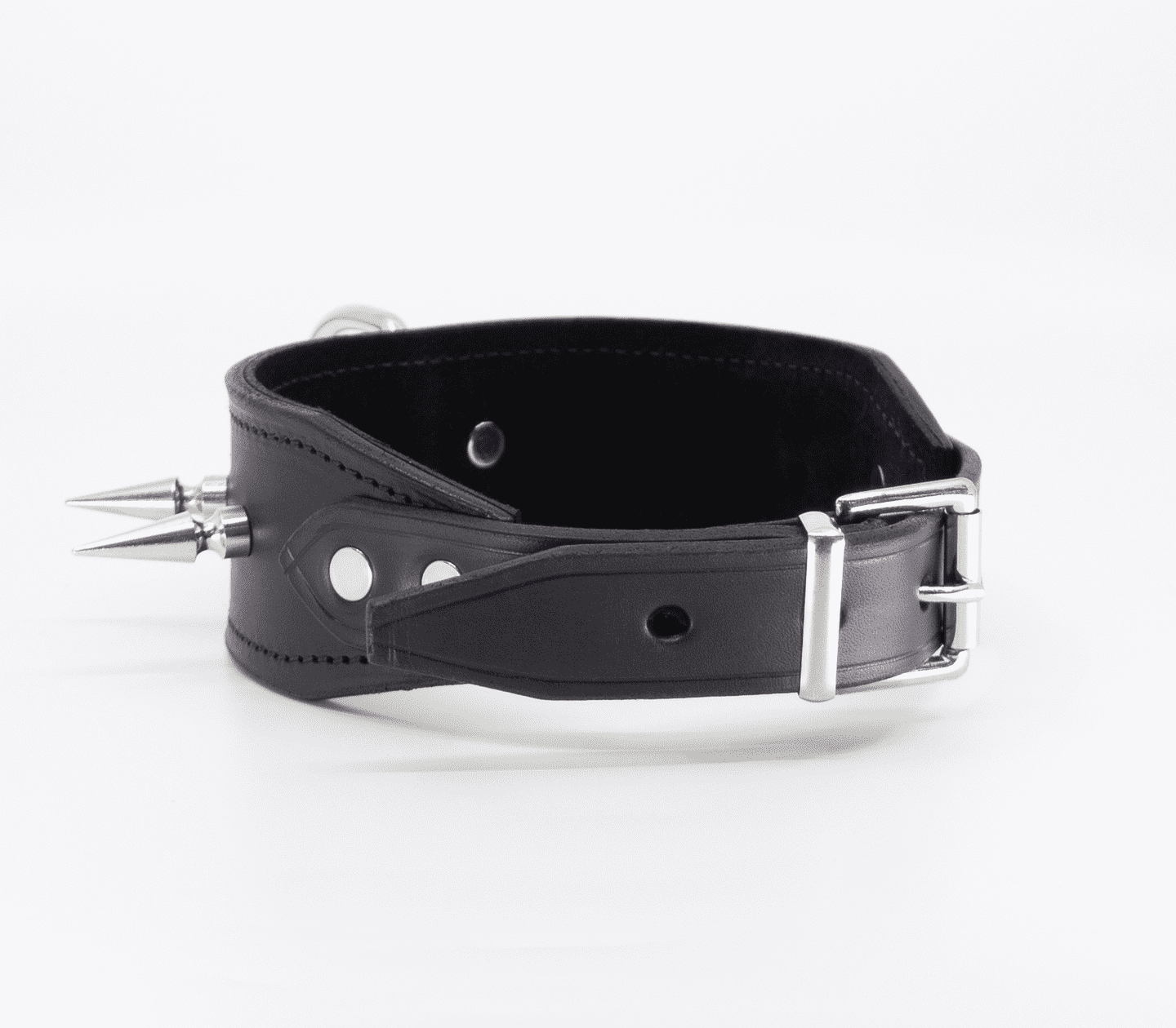 Love In Leather BDSM Collar With Long Spikes Collars and Leads