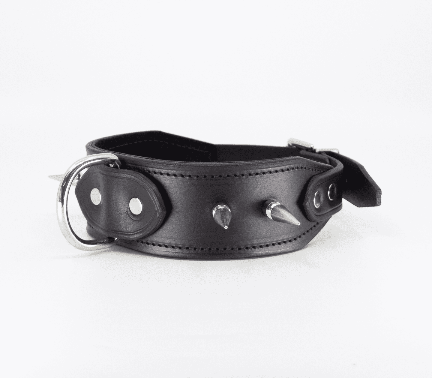 Love In Leather BDSM Collar With Long Spikes Collars and Leads