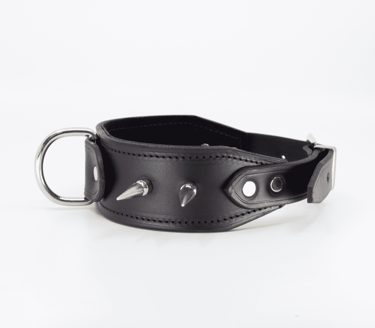 Love In Leather BDSM Collar With Long Spikes Collars and Leads