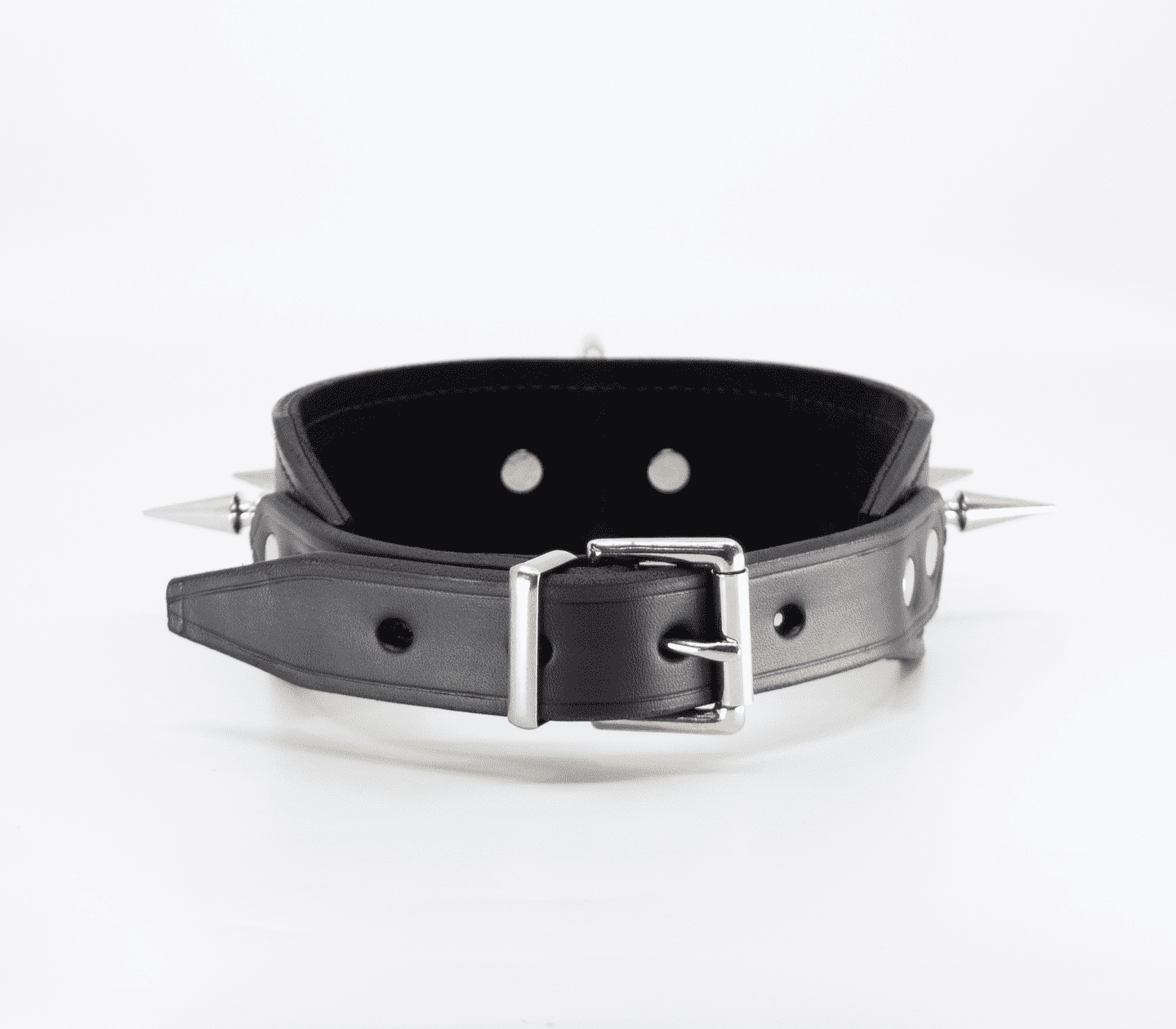Love In Leather BDSM Collar With Long Spikes Collars and Leads