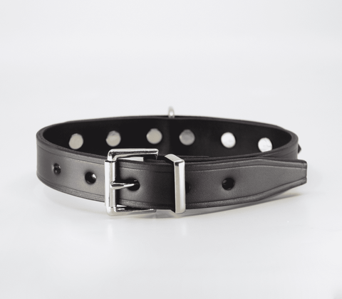 Love In Leather BDSM Collar With Short Dog Spikes - Collars and Leads