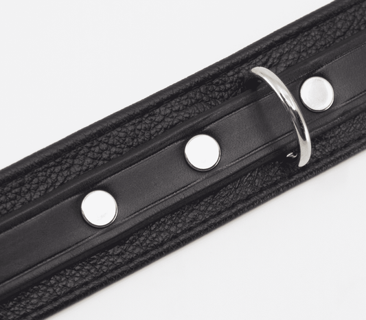 Love In Leather Flat & Grained Italian Leather Collar - Collars and Leads