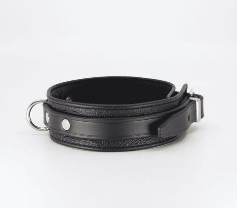Love In Leather Flat & Grained Italian Leather Collar - Collars and Leads