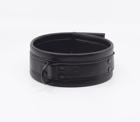 Love In Leather Faux Leather Collar & Lead Set Black - Collars and Leads