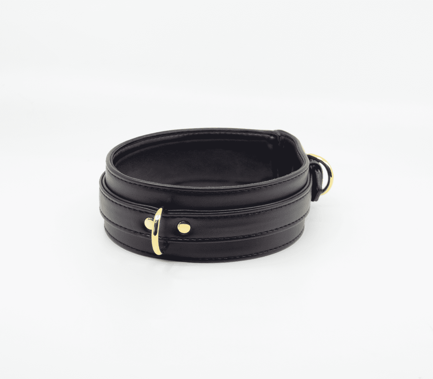 Love In Leather Premium Faux Leather Collar & Leads Black Collars and Leads