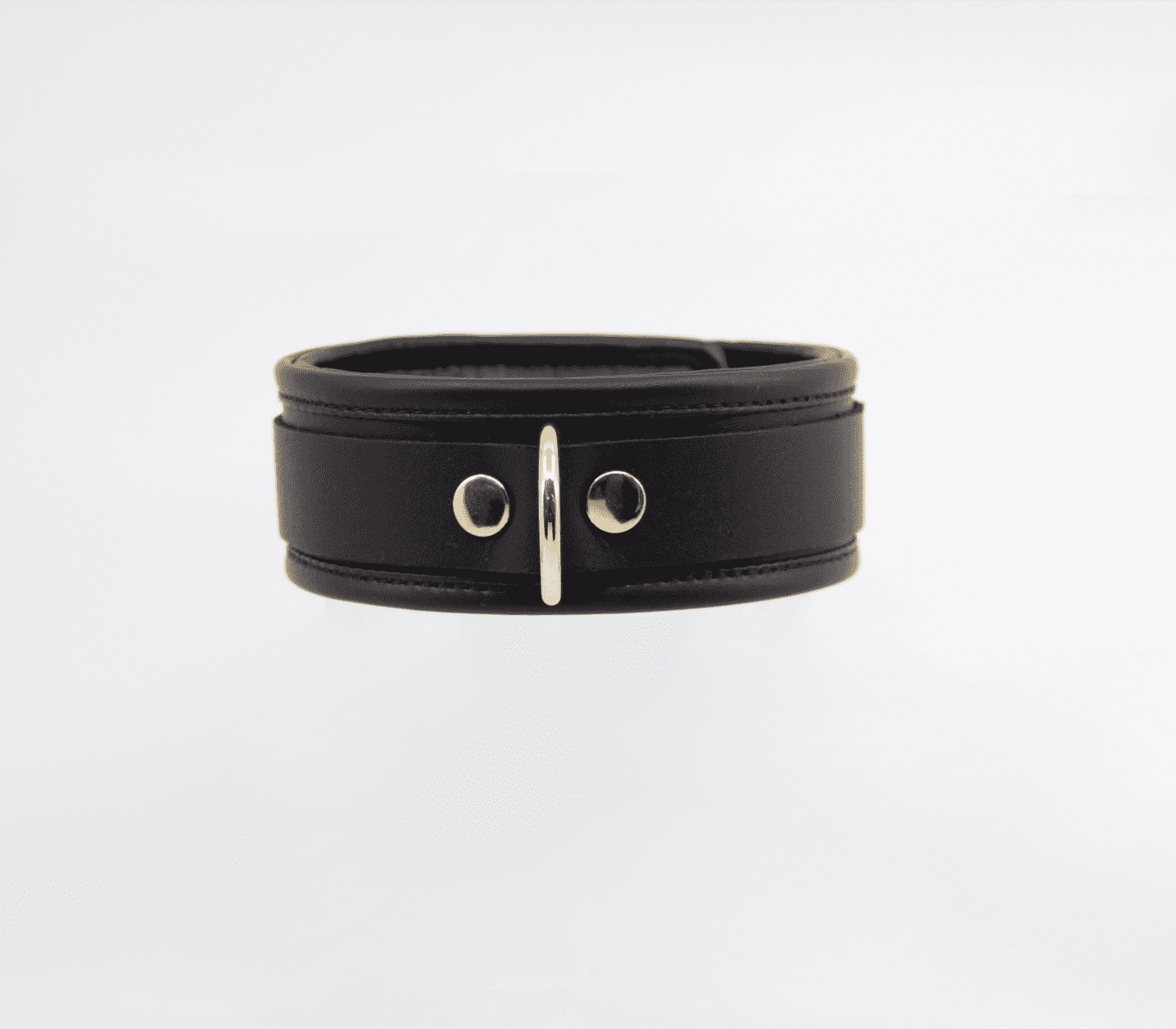 Love In Leather Fetish Collar with Coloured Hardware Gold Collars and Leads