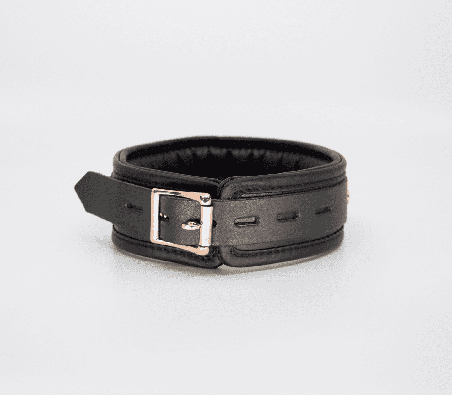 Love In Leather Fetish Collar with Coloured Hardware Rose Gold Collars and Leads