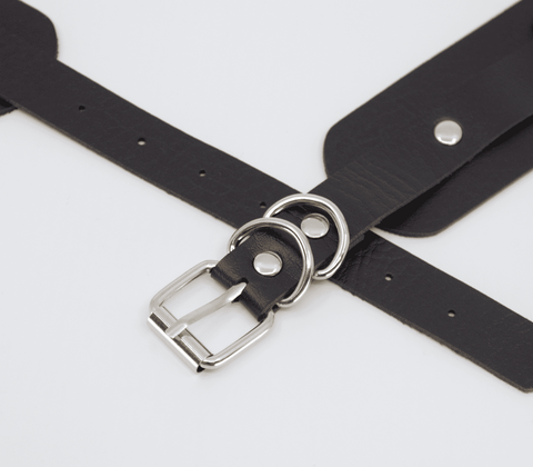 Love In Leather Heart Embellishment Faux Leather Collar - Collars and Leads