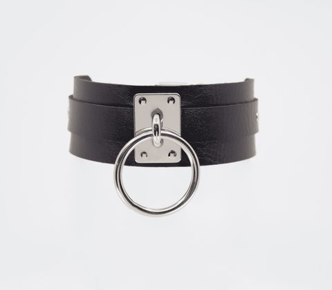 Love In Leather O-Ring Faux Leather BDSM Collar - Collars and Leads