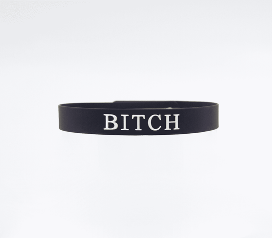 Love In Leather Fetish Play Silicone BITCH Collar - Collars and Leads