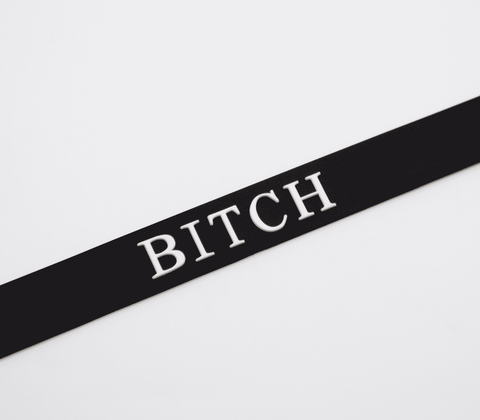 Love In Leather Fetish Play Silicone BITCH Collar - Collars and Leads
