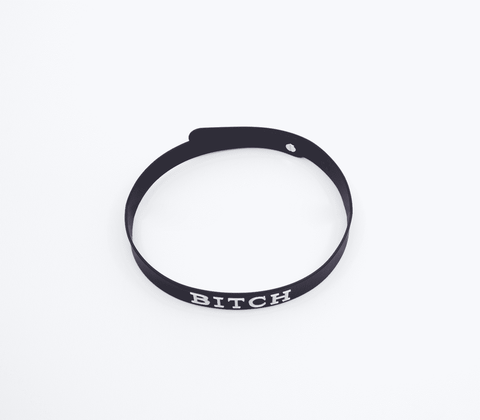 Love In Leather Fetish Play Silicone BITCH Collar - Collars and Leads