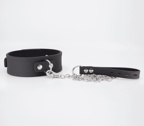 Love In Leather Premium Silicone Collar & Lead Set - Collars and Leads