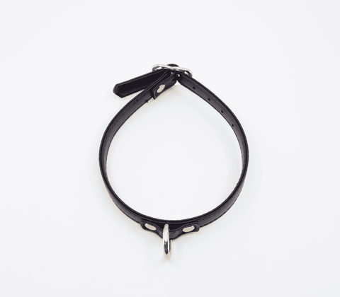 Love In Leather Heart Buckle Bondage Leather Collar - Collars and Leads
