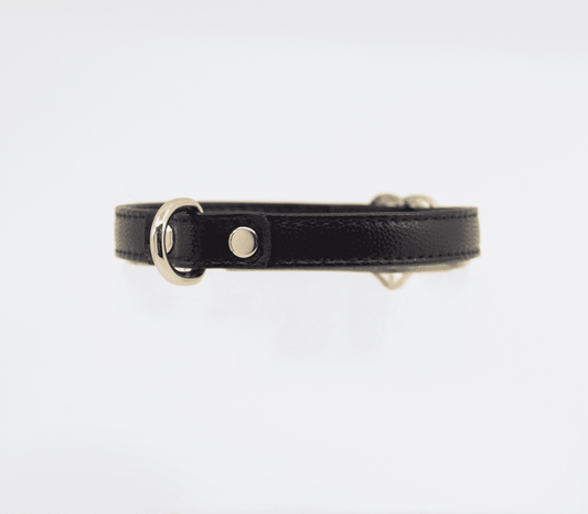 Love In Leather Heart Buckle Bondage Leather Collar - Collars and Leads