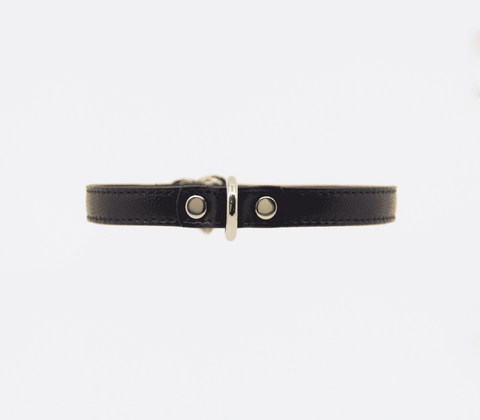 Love In Leather Heart Buckle Bondage Leather Collar - Collars and Leads