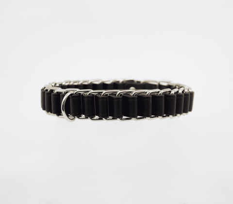 Love In Leather Chain Link Bondage Collar and Lead - Collars and Leads
