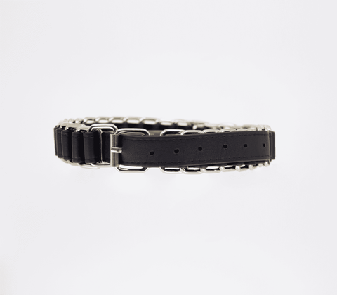 Love In Leather Chain Link Bondage Collar and Lead - Collars and Leads
