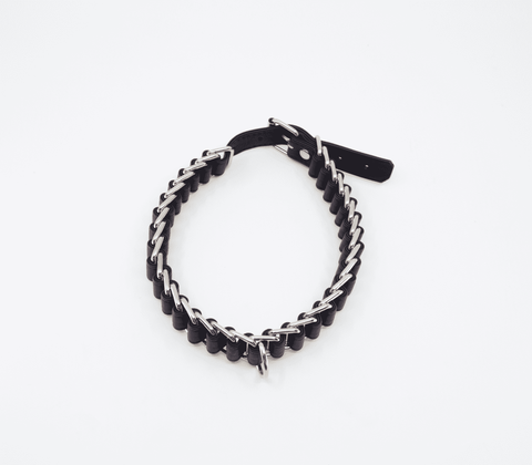 Love In Leather Chain Link Bondage Collar and Lead - Collars and Leads