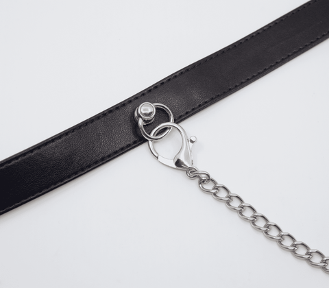Love In Leather Tipped Bondage Collar & Lead Set - Collars and Leads