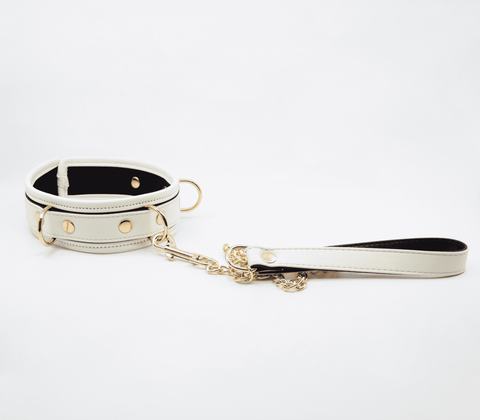 Love In Leather Glow in the Dark Collar & Lead Set - Collars and Leads