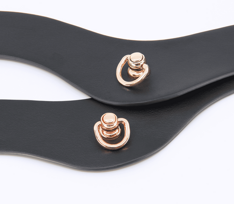 Love In Leather Double Strap Bondage Collar - Collars and Leads