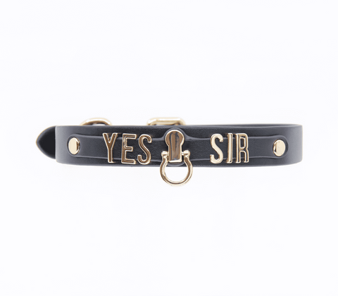 Love In Leather Yes Sir BDsM Play Collar - Collars and Leads