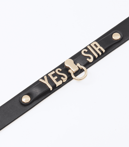 Love In Leather Yes Sir BDsM Play Collar - Collars and Leads