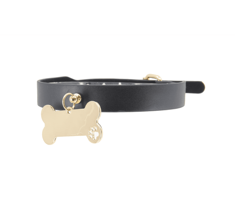 Love In Leather Engravable Bone Bondage Collar - Collars and Leads