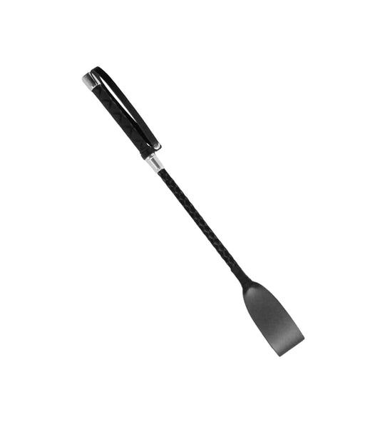 Love In Leather Short Braided Bondage Satin Crop Silver Whips And Crops