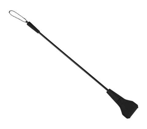 Love In Leather Black Riding Crop With Silicone Tab - Whips And Crops